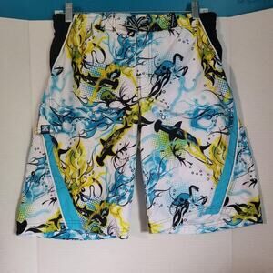 Blue and yellow‎ board shorts